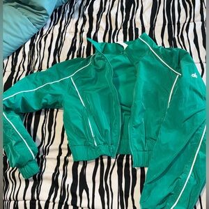 ALO Yoga Green Bomber Jacket with Sporty Trim